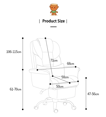 Desk Chair - PU Leather Brown High Back