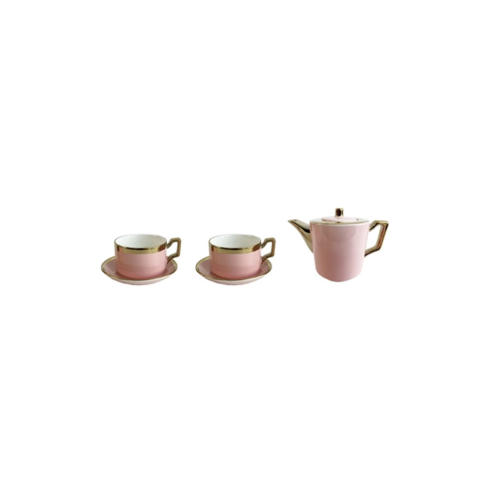 XIANGYU PLAY Afternoon Tea Cup Set - Golden Rim With Tray