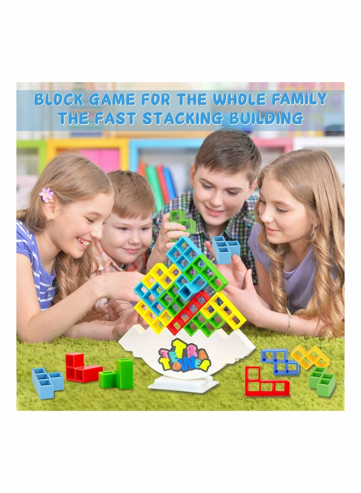 Tower Balance Game - 64Pcs 8 Shapes