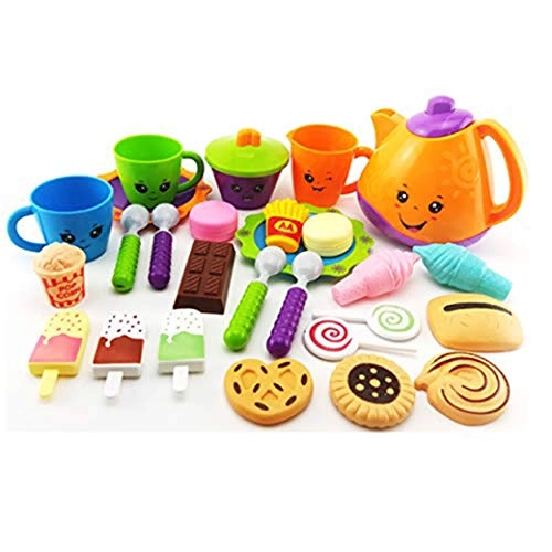 BAIVYLE Kitchen Toys Tea Party Pretend Playset - 28pcs
