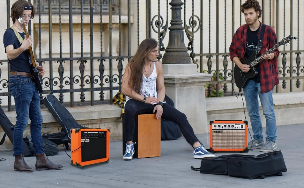 Electric Bass Guitar Amplifier - 20W Portable Orange