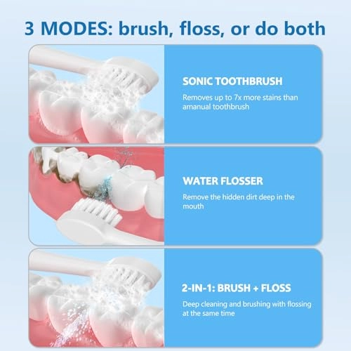 Electric Toothbrush - Water Flosser Wireless Charging 500ML