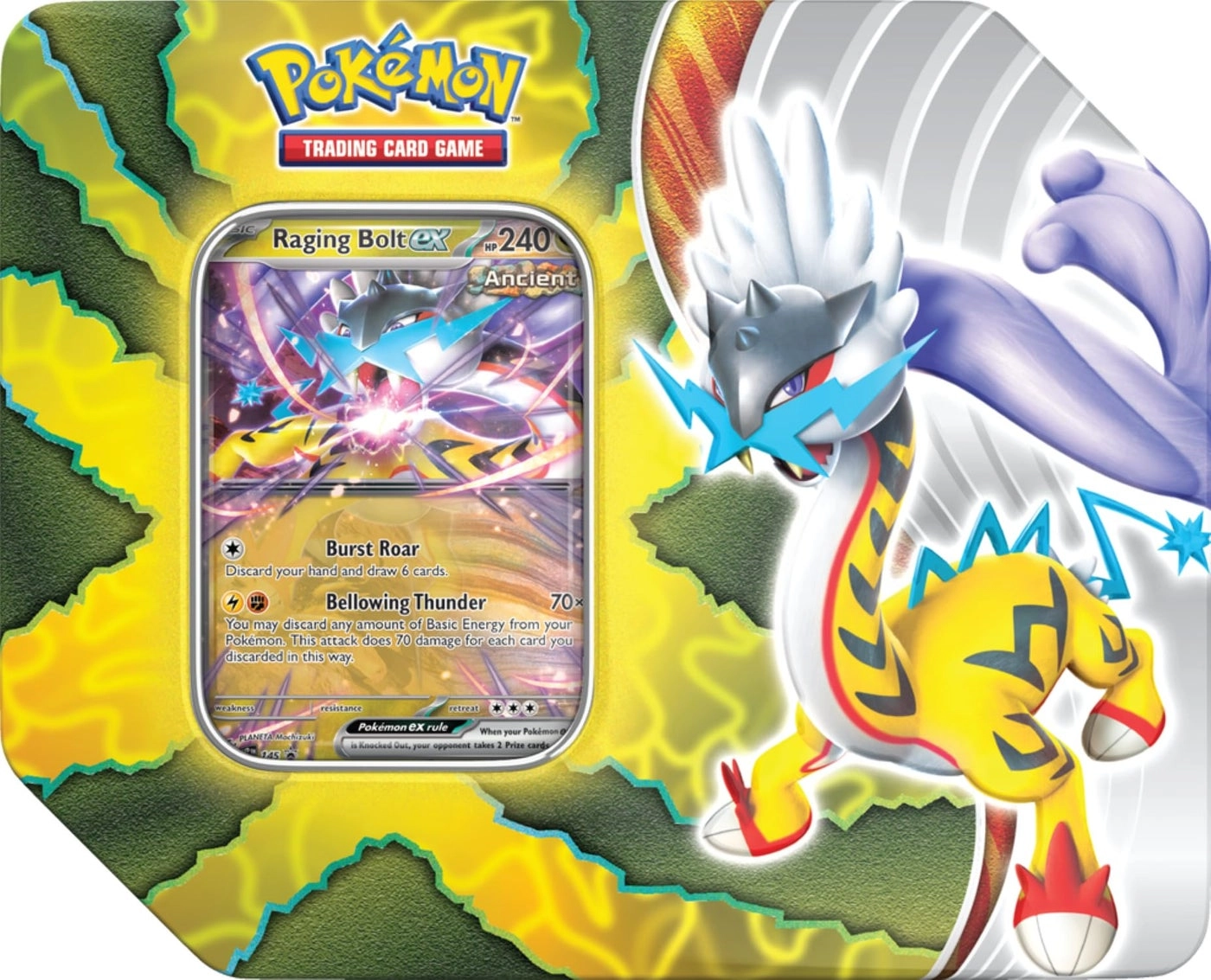 Pokmon Paradox Destinies Tin - Raging Bolt EX 2023