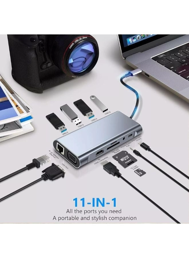11-in-1 USB C Hub - 4K PD Ethernet