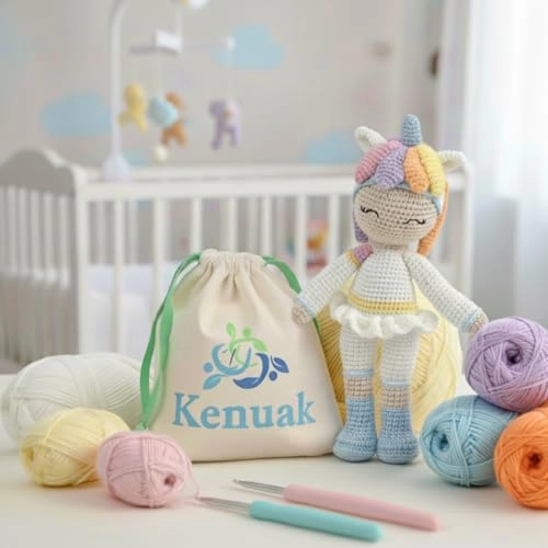 Crochet Unicorn Doll - Handmade 100% Cotton Ages 0+
