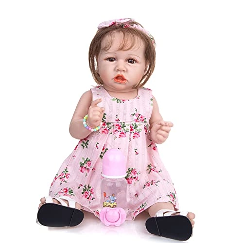 Reborn Baby Doll - 22 Inch Vinyl Brown Eyes