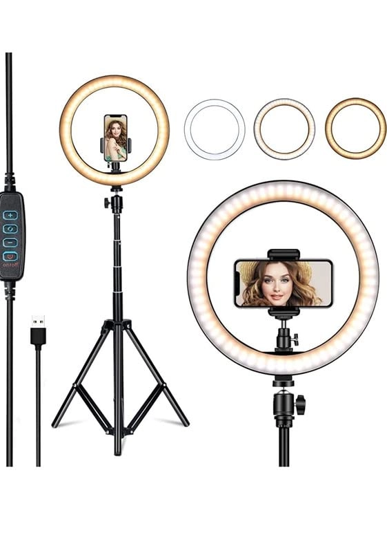 Ring Light - Portable LED 3 Color Modes Dimmable