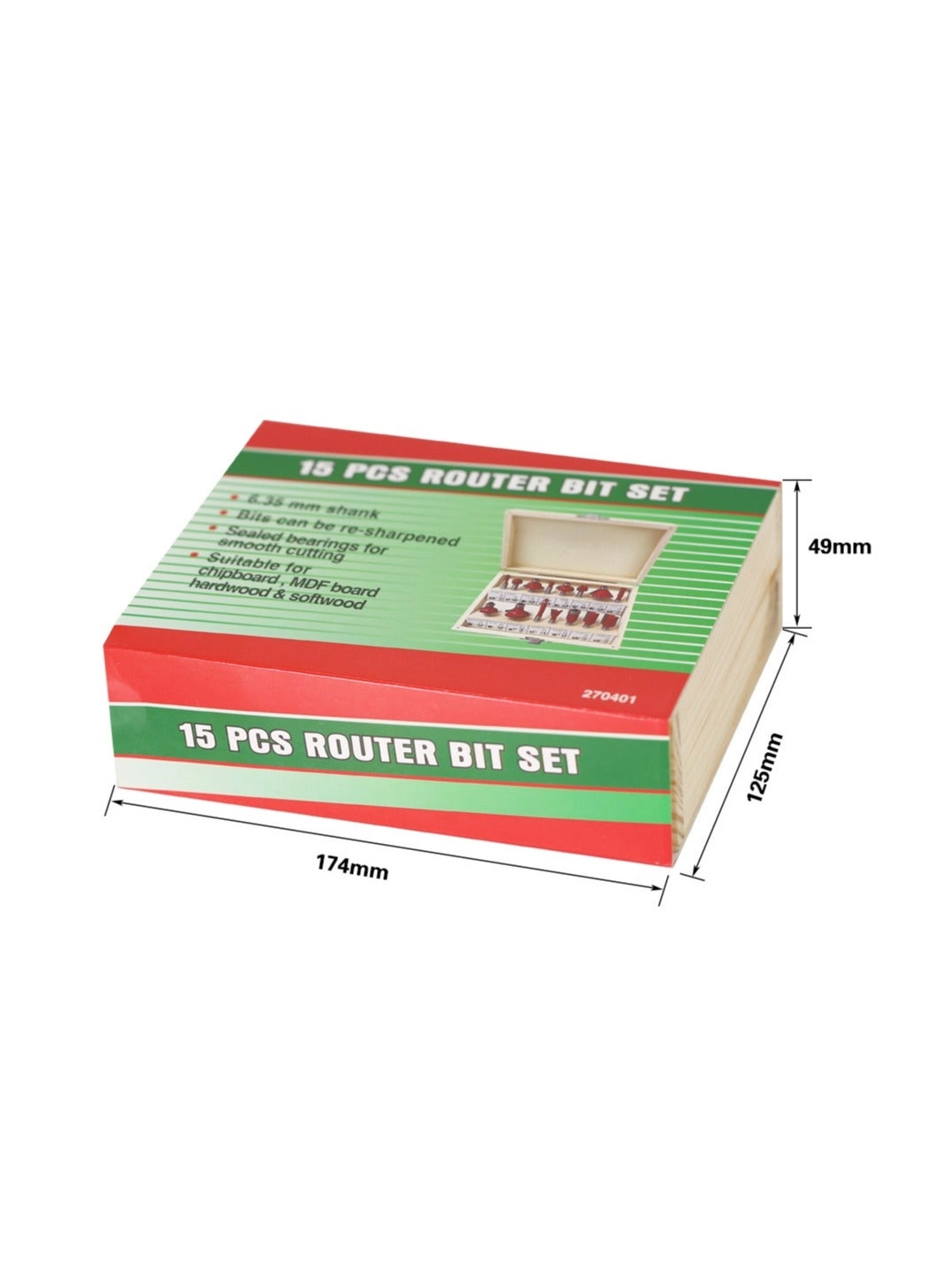 Router Bits Set - 1/4" 15 Pieces