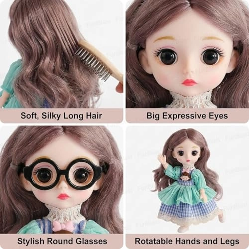 Fashion Doll - Long Hair Glasses Korean Ages 3+