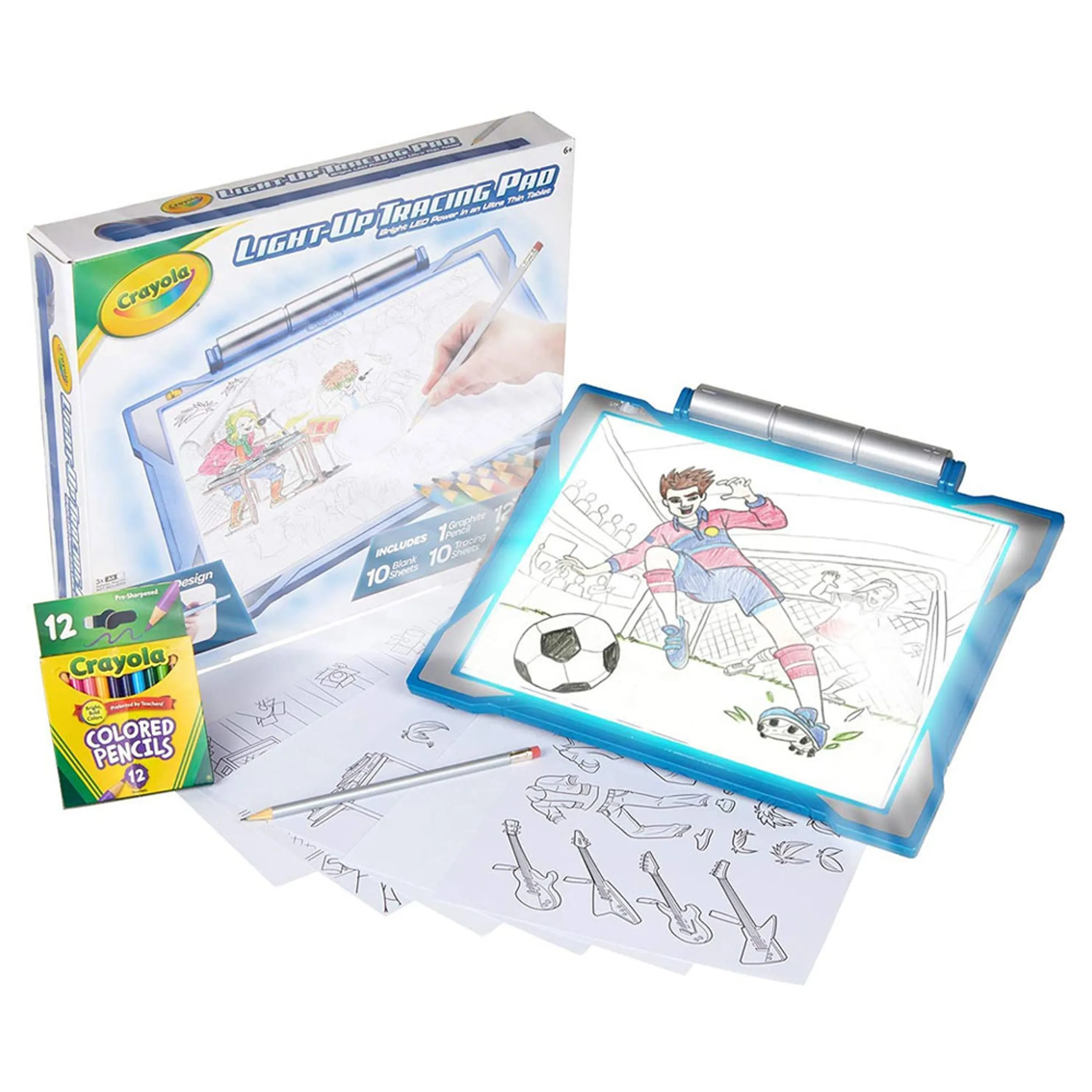 Crayola Light-Up Tracing Pad - 12 short colored pencils
