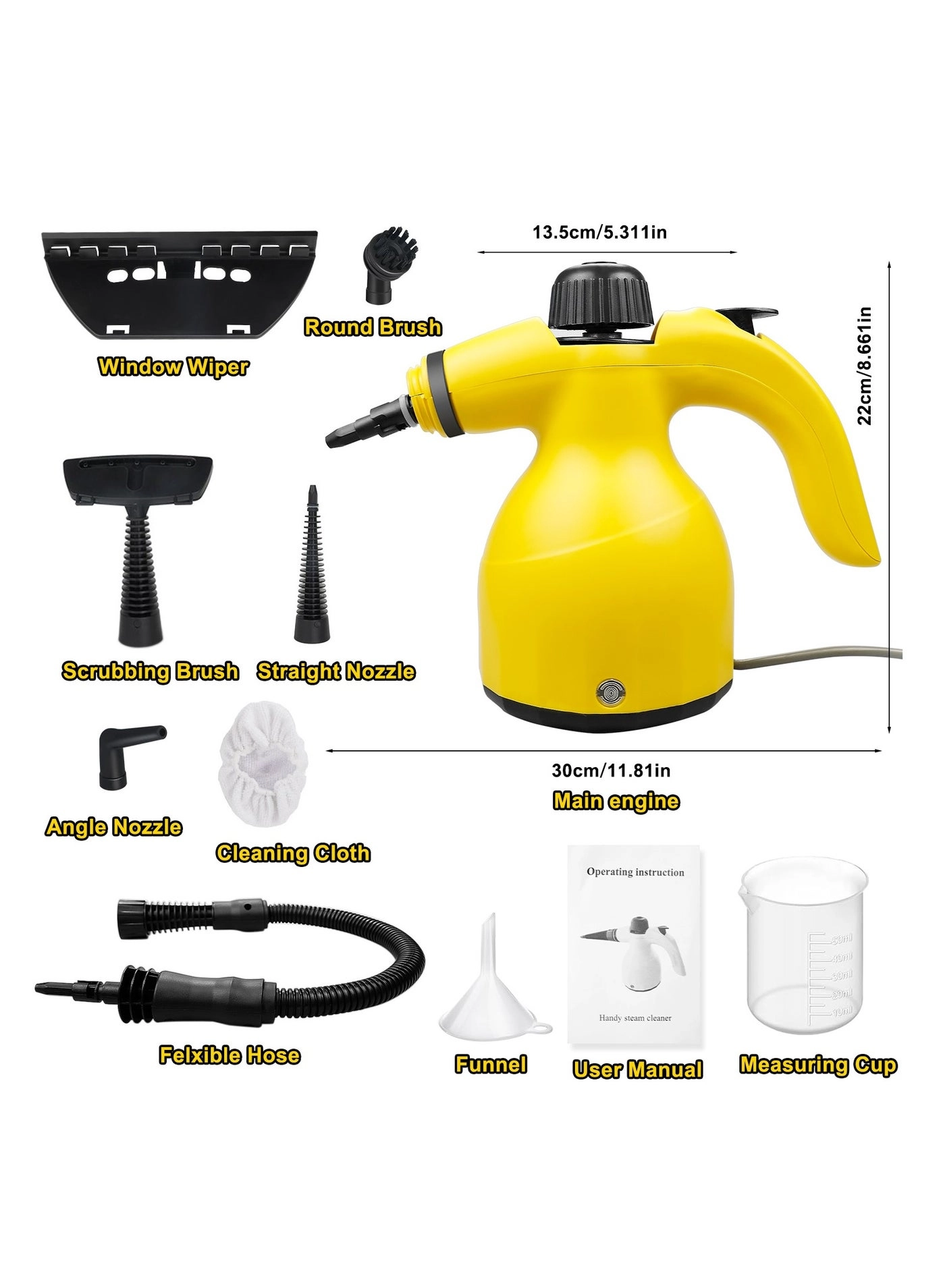 Handheld Steam Cleaner - 300Kpa 500ml