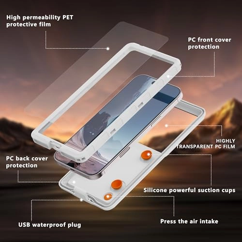 Waterproof Case - Thermoplastic Polyurethane for iPhone 15/14/13/12 Pro Max, Samsung S24/S23 Ultra