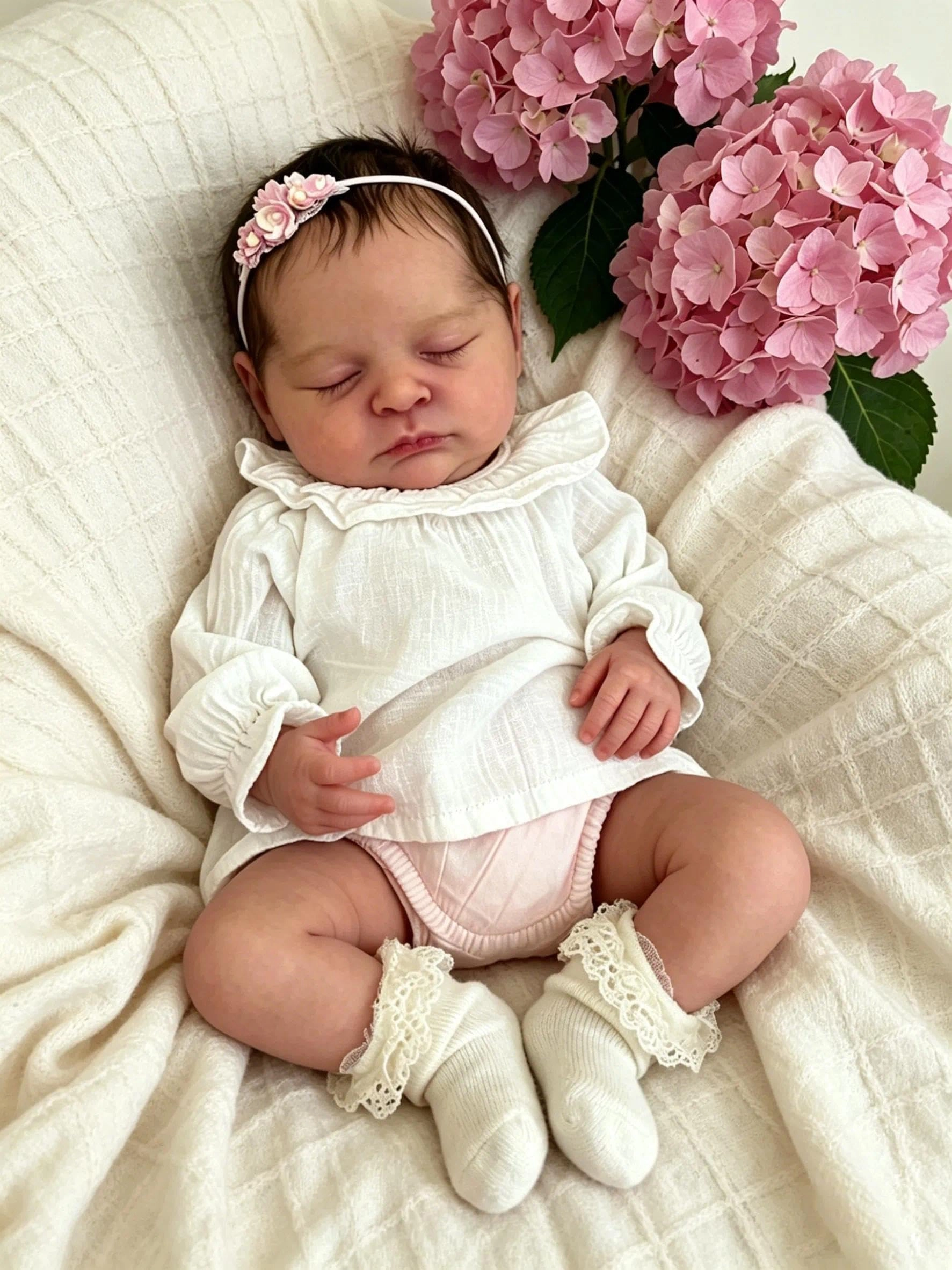 Zero Pam Reborn Baby Doll - 48cm Soft Silicone Vinyl Closed Eyes Ages 36 months+