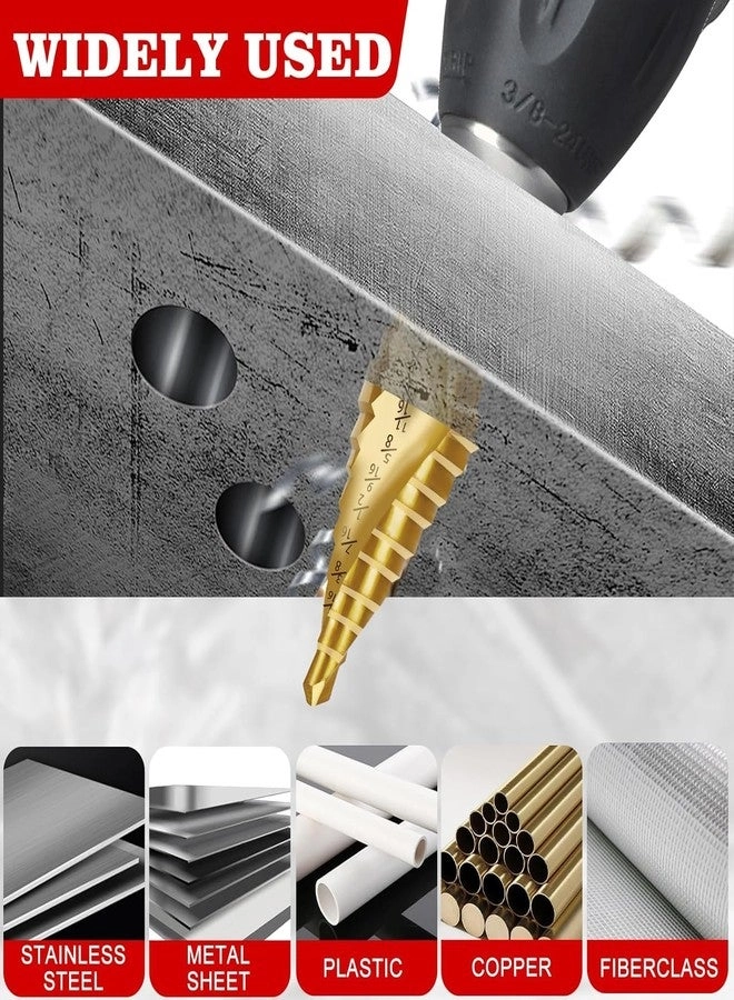 Step Drill Bit Set - High Speed Steel 1/4" Hex Shank 31 Size