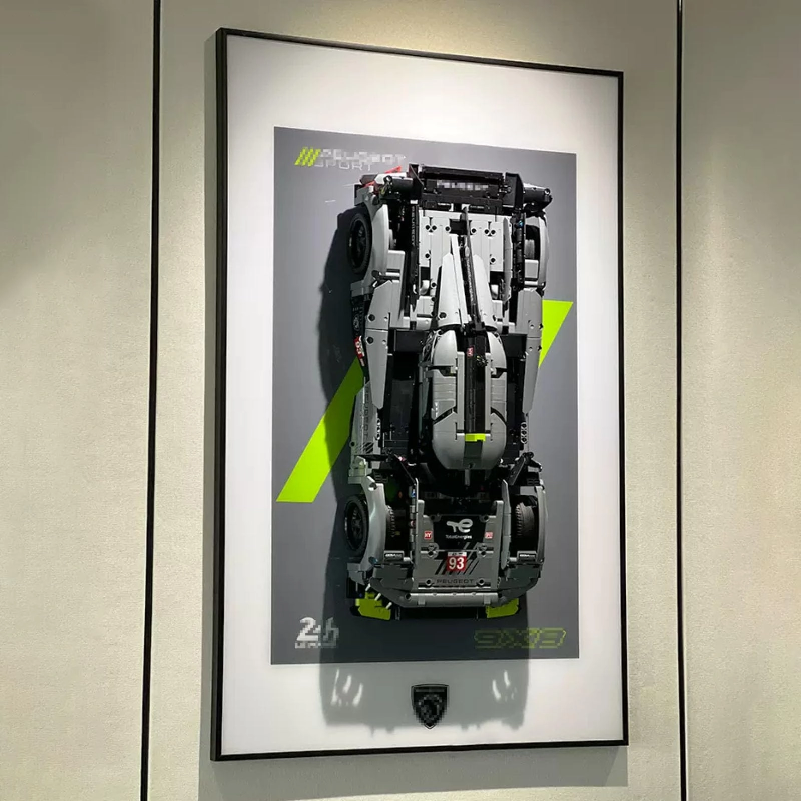 Display Wall Mount for LEGO 42156 Peugeoot Hybrrid Hyperccar Model - acrylic 2mm/3mm thickness