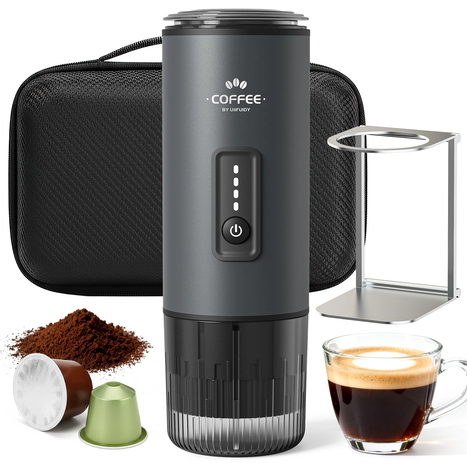 Uiifuidy 3-in-1 Portable Coffee Maker - 20BAR 7800mAh Rechargeable