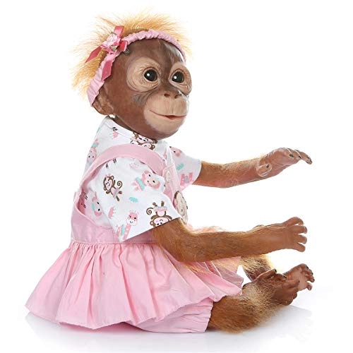 Reborn Monkey Doll - 21 inches (52cm) Silicone Vinyl Brown Ages 3+