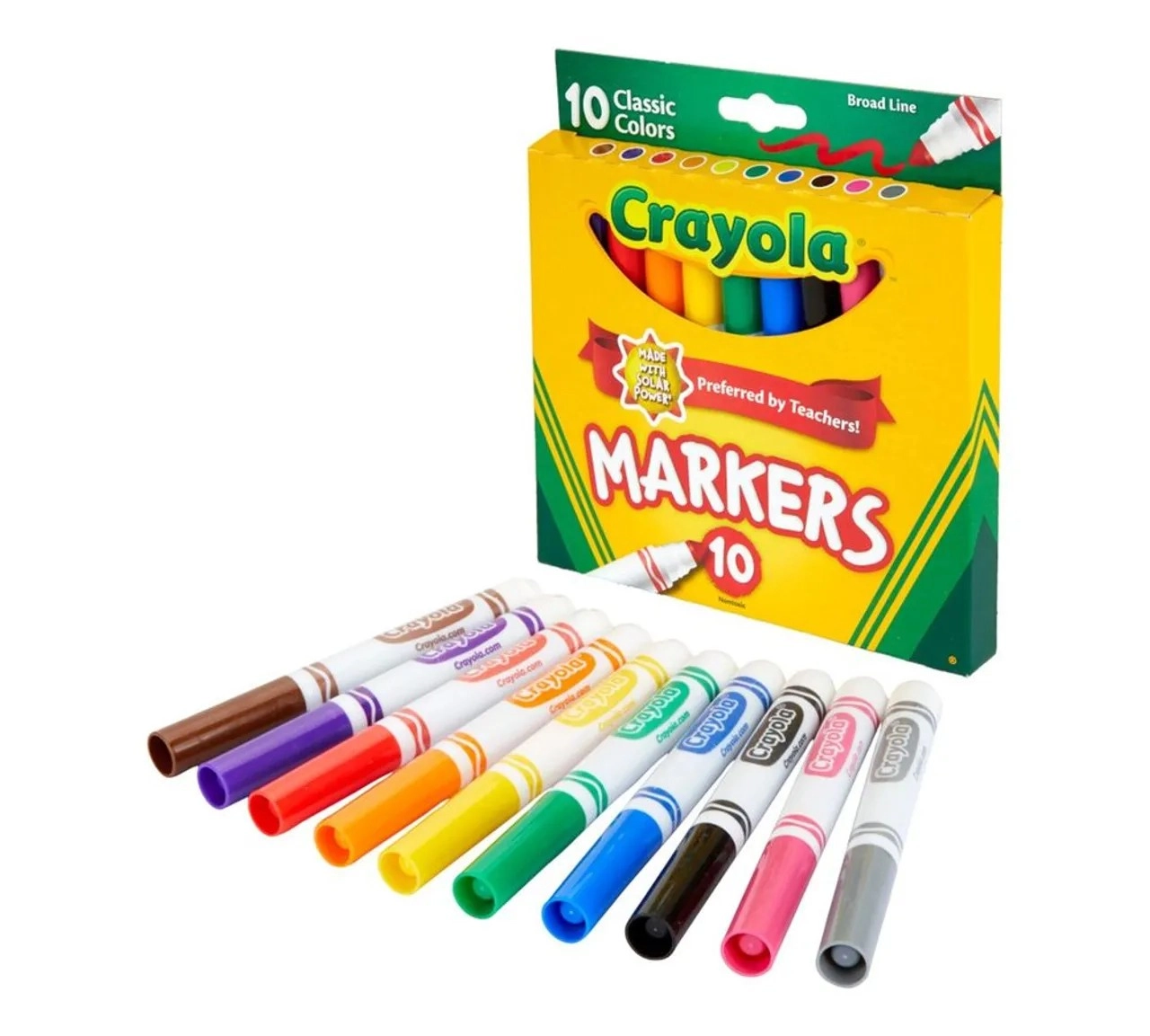 Color Max Broad Line Ultra-Clean Classic Washable Markers - 10 Pcs Multicolor
