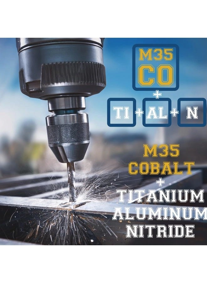 1/4 Inch Drill Bit - M35 Cobalt Titanium Aluminum Nitrite 3 Pack