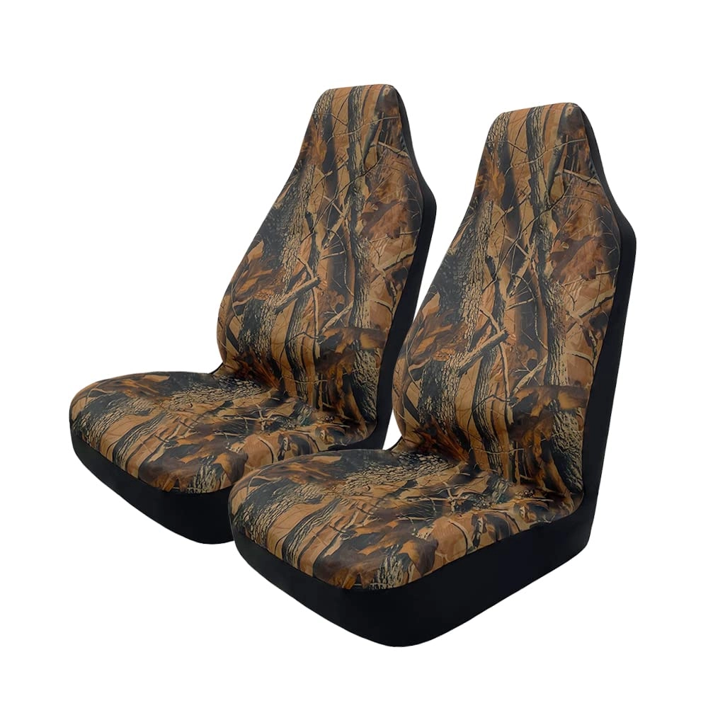 toyoun Camo Universal Front Car Seat Covers - Waterproof Highback Bucket Design 2 PCS