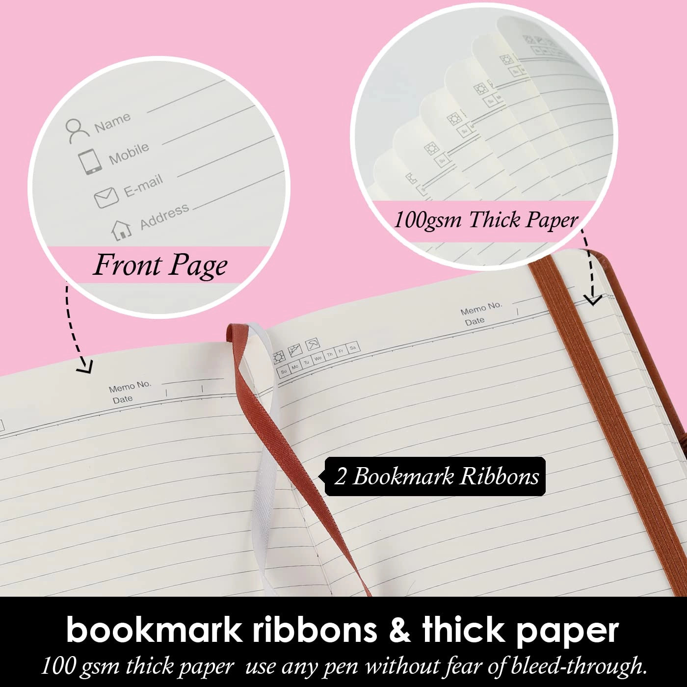 Small Notebook Journal - 68 Sheets 3 Pack Ruled