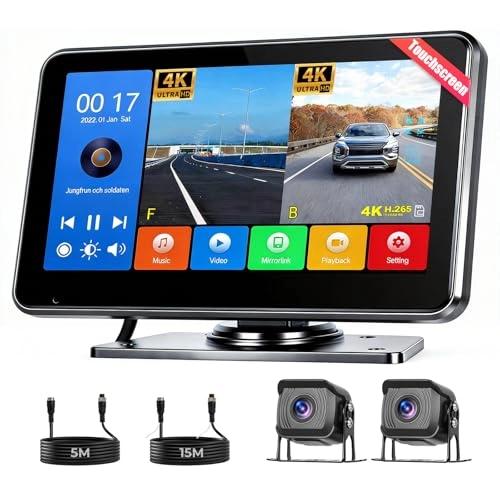 Car Rear View Camera + Digital Monitor - Night vision Wired 1080P