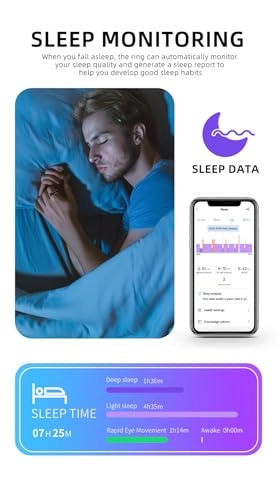 Smart Health Ring - Size 9 Black 7 Day Battery