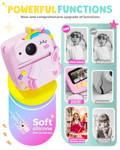 Kids Camera Instant Print - 12MP 1080P 2.4" Screen
