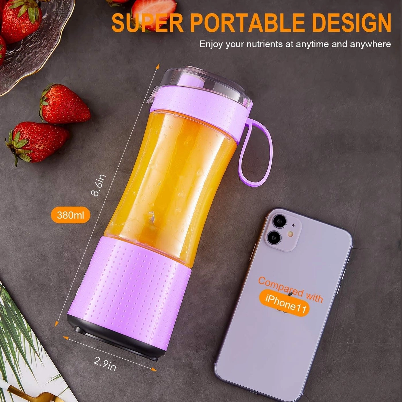 8S-11S - Portable USB Rechargeable Mini Blender