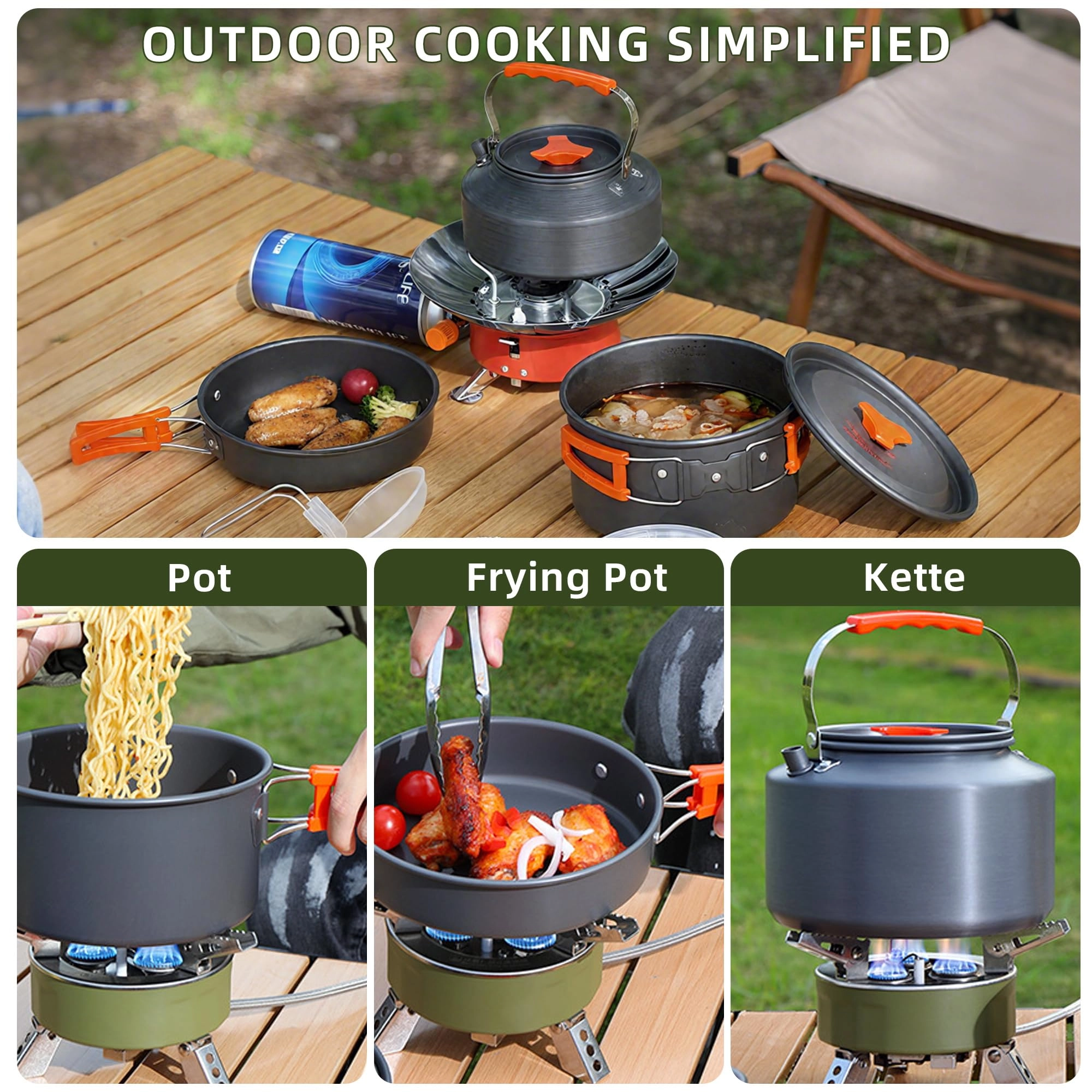 Camping Cookware Mess Kit - 4 piece(s) 1.1L