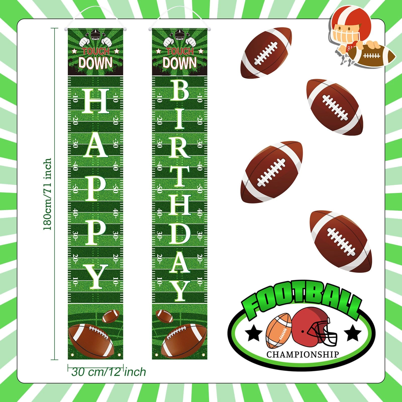 Football Porch Sign - 1 Set Sports Events