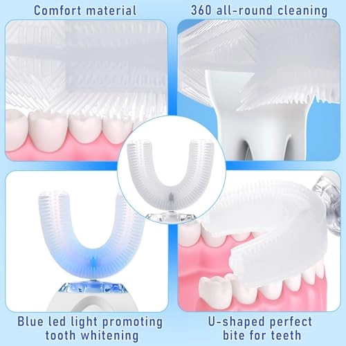 Ultrasonic Electric Toothbrush - U Shaped 360 Degrees USB Charging