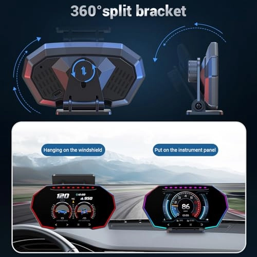 HUD Display - OBD GPS Speedometer