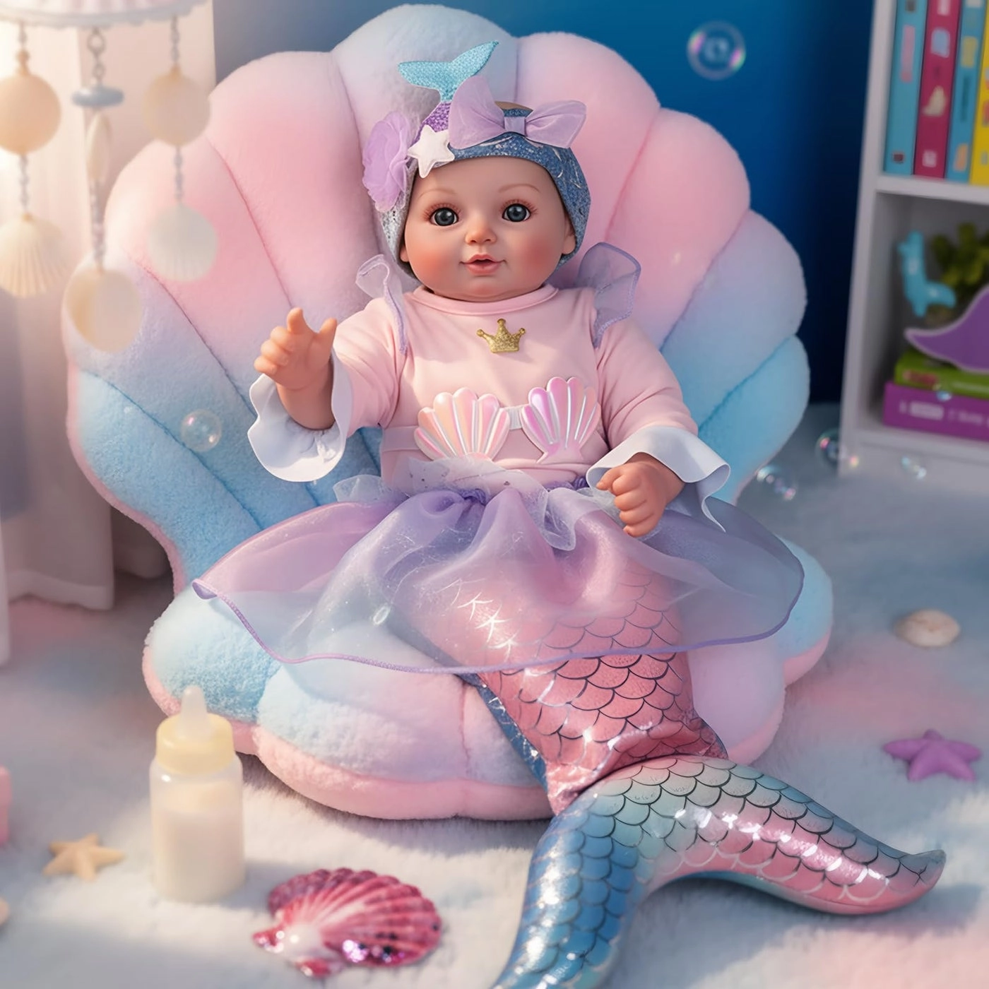 Mermaid Baby Doll - 15Inch Shiny Mermaid Tail Ages 3+