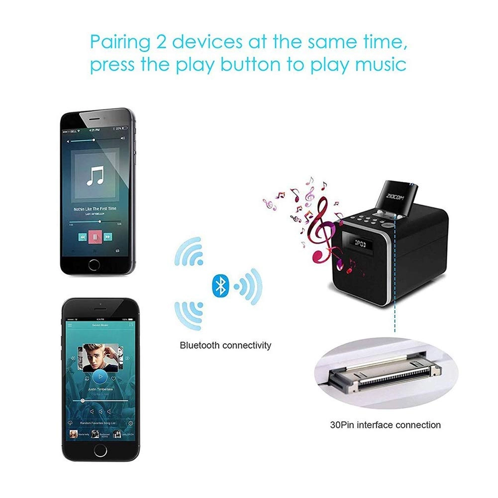 30 Pin Bluetooth Adapter - 3.5mm Aux Jack