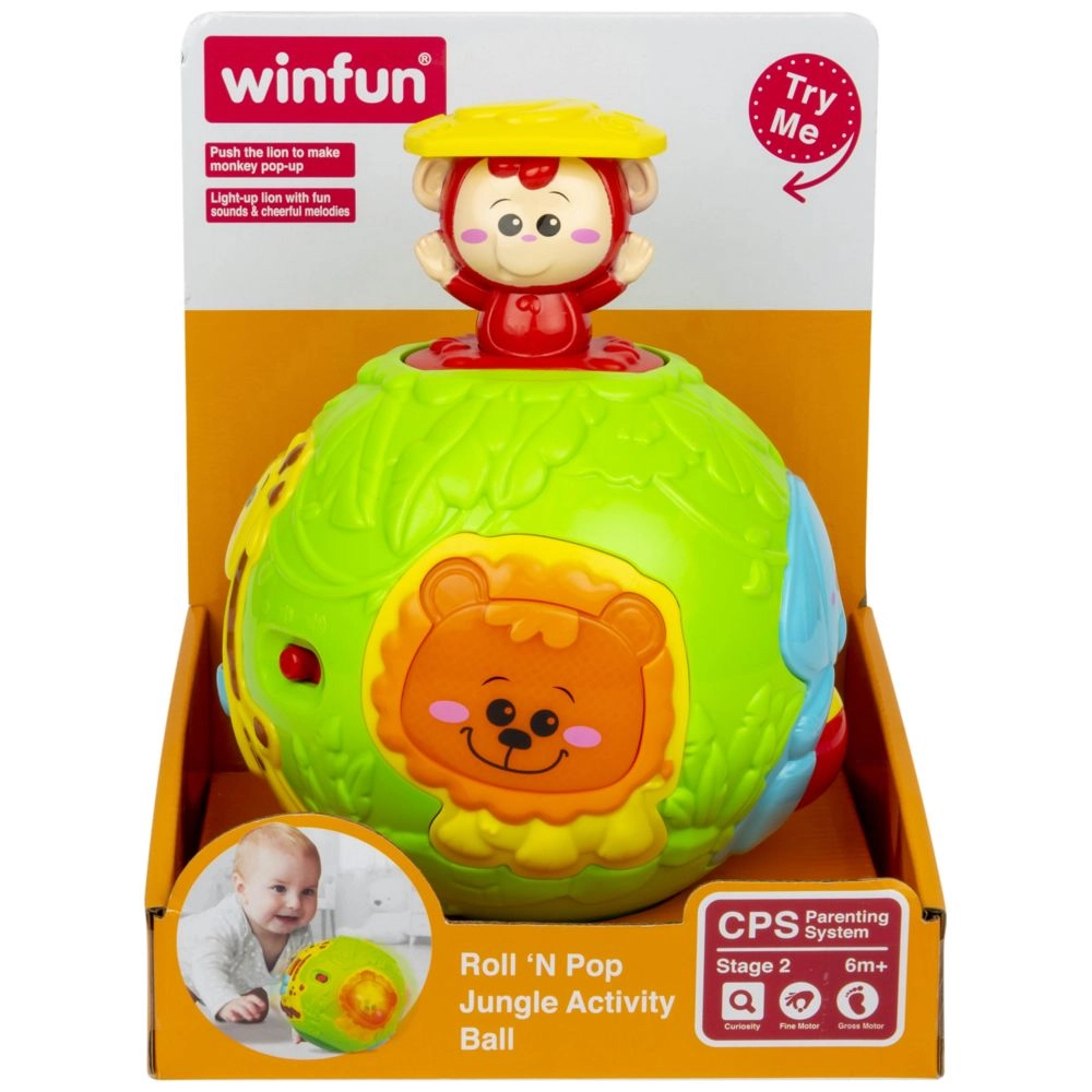 Roll N Pop Jungle Activity Ball - Suitable for 6 months & above