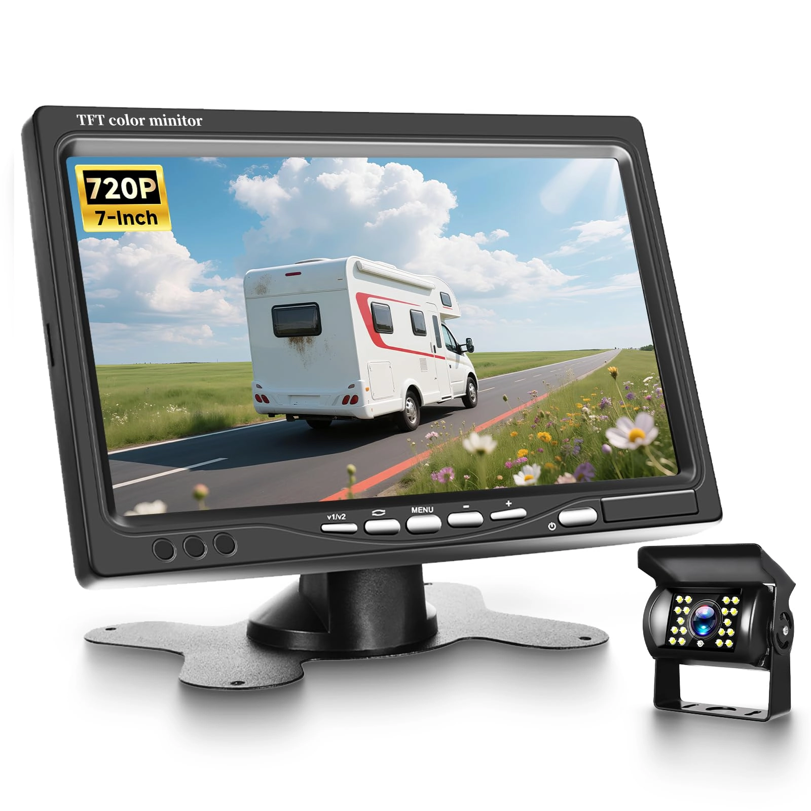 Reversing Camera - Night vision 1280*720P + 7 Inch Monitor - Wired