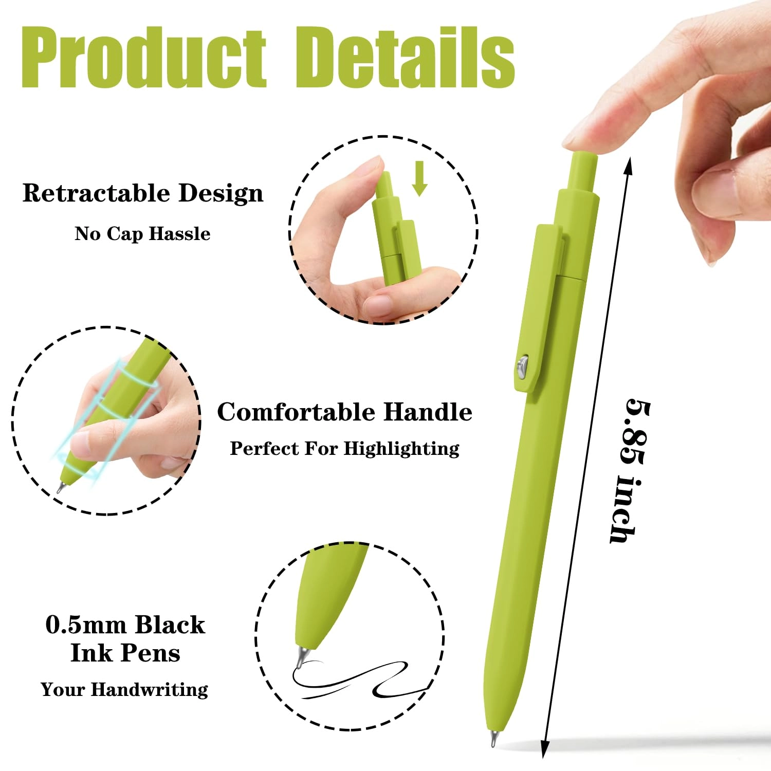 Aesthetic Pens - 8 Pcs 0.5mm