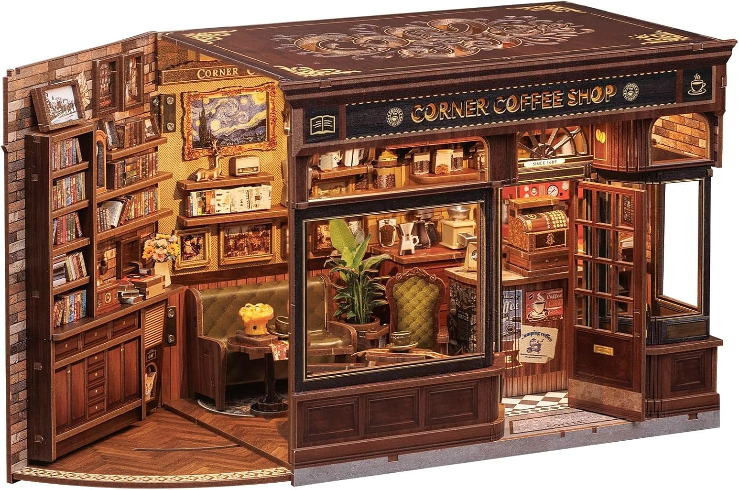 CuteBee Book Nook Kit - Corner Coffee Shop