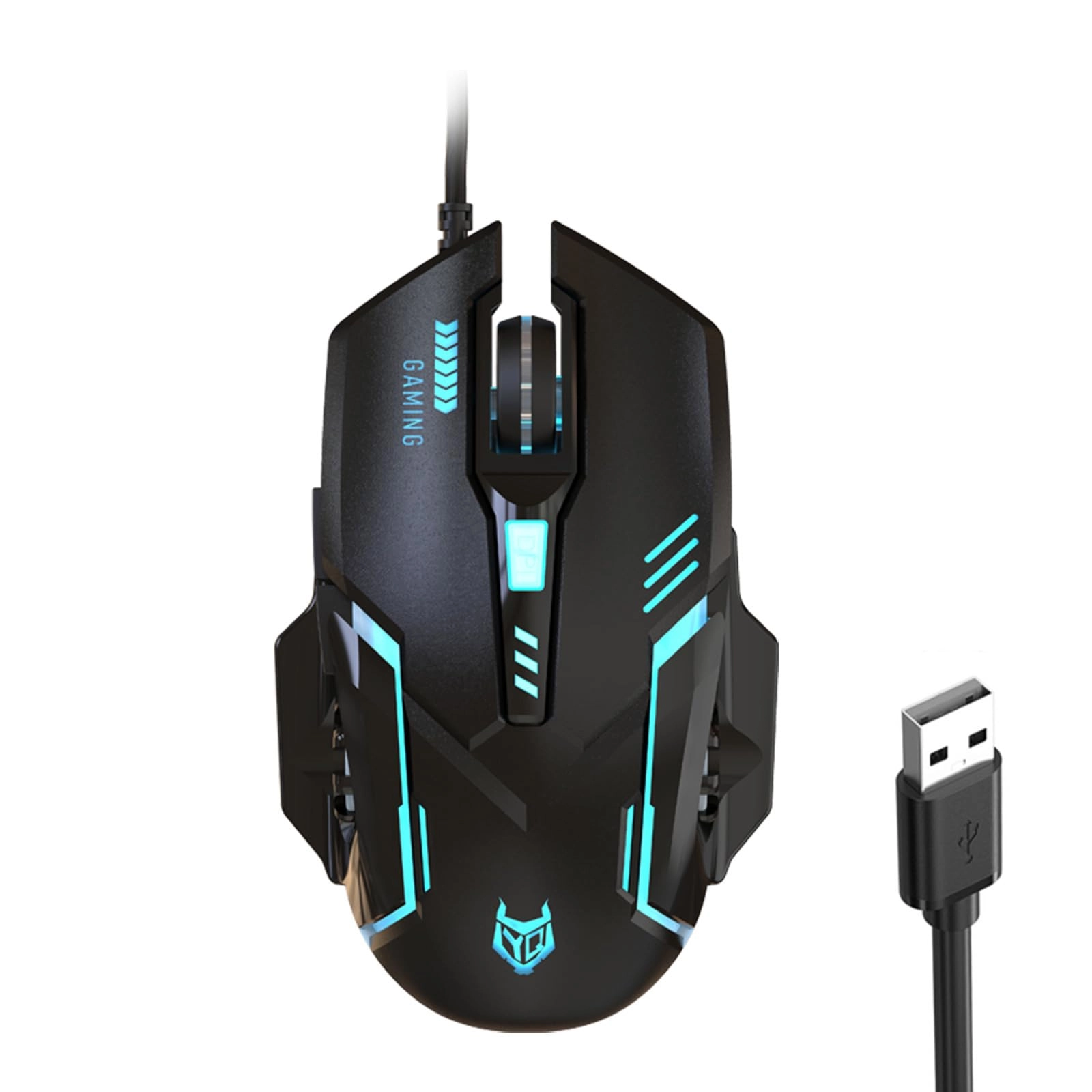 RUMDS Gaming LED RGB Backlit Adjustable 3600DPI Ergonomic Mice - Corded USB