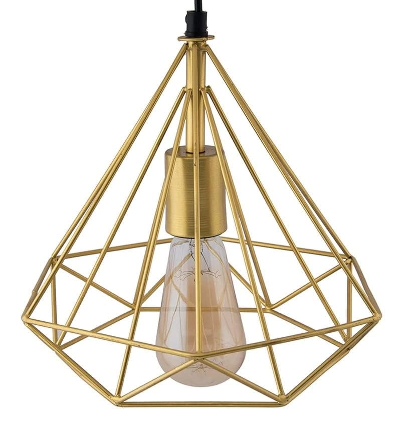 Designer Single Pendent Hanging Chandelier - Golden Without Bulb