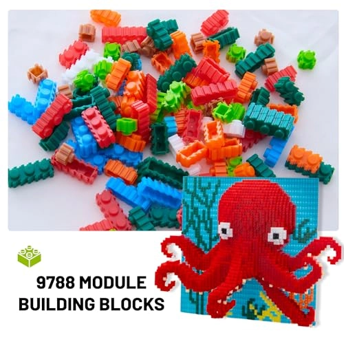 Octopus Building Block Wall Art & Table Display Kit - 9788 pcs