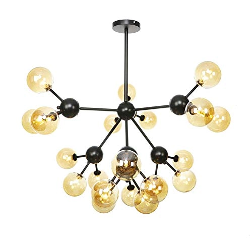 Magic Bean Molecular Chandelier - Black amber shade 18 heads