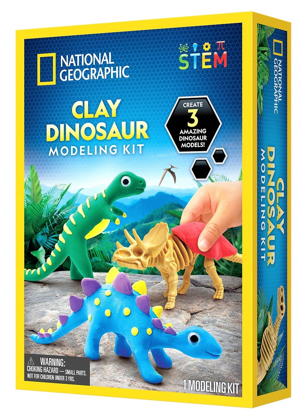 Clay Dinosaur Modeling Kit - 3 models 5 colors 4 years+