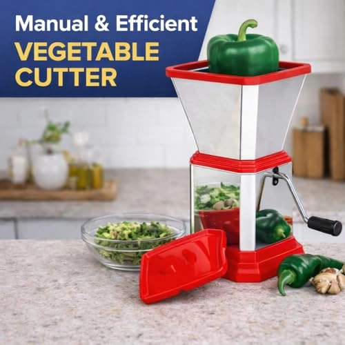 Manual Vegetable Cutter - Stainless Steel Red