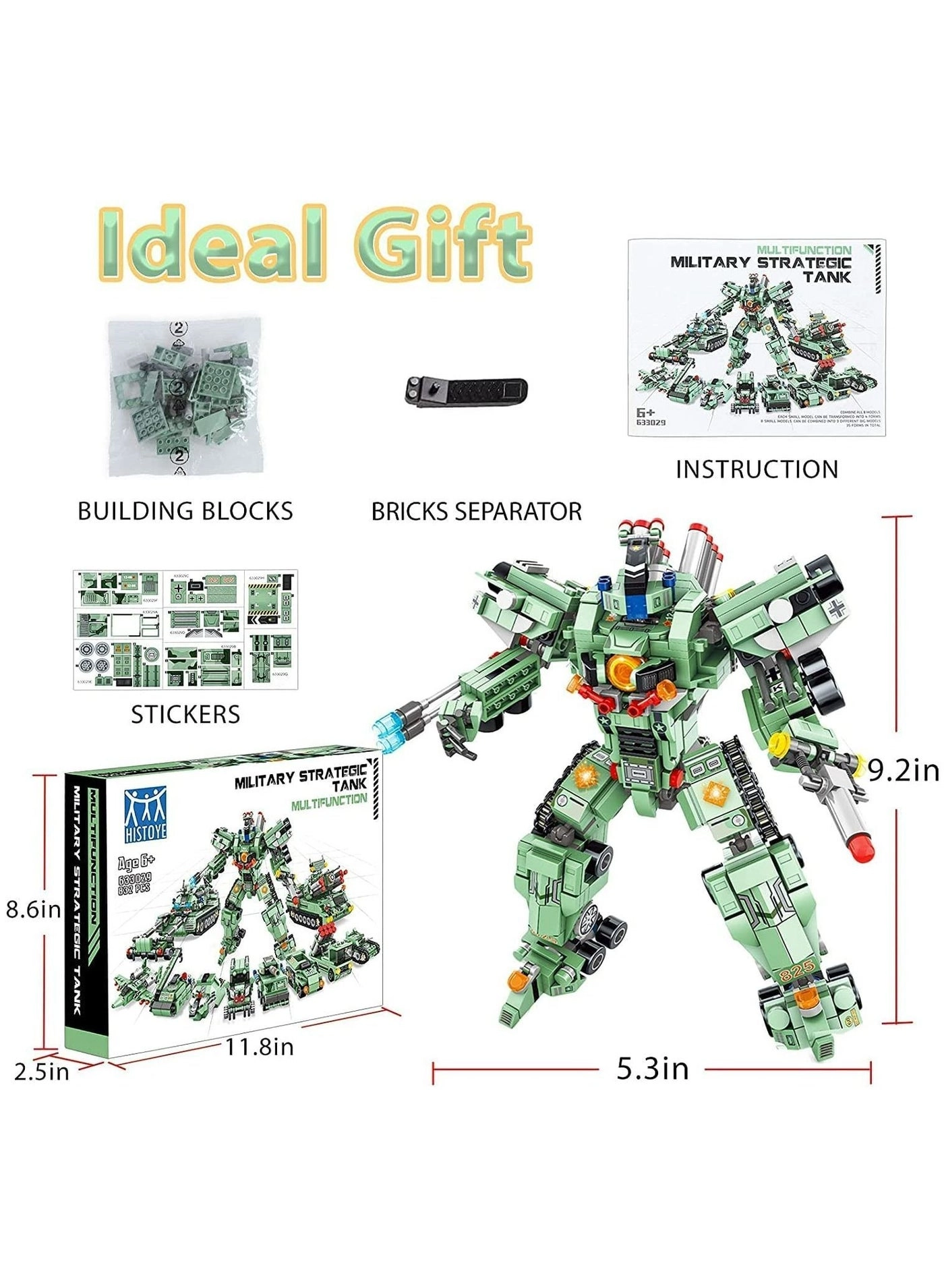 Robot Building Kit - 35-in-1 832 pcs for ages 6+