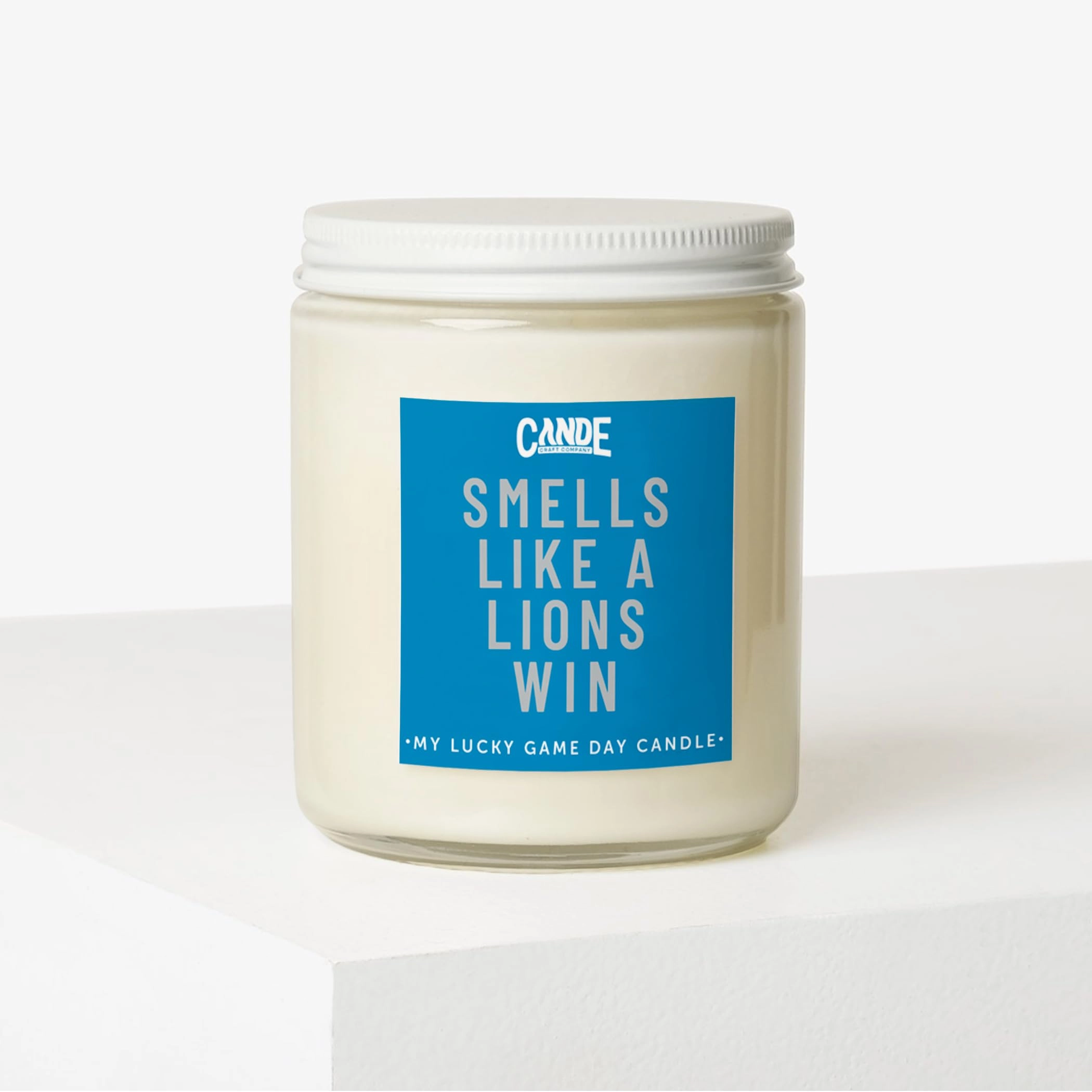 Smells Like A Lions Win Football Themed Sports Candle - Lions / Vanilla Oak 1.0 Count