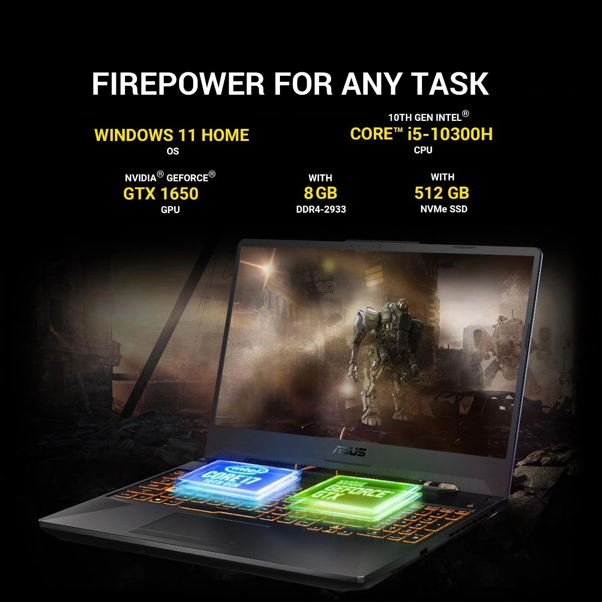 TUF Gaming F15 X506LHB-HN323W - 15.6'' Core i5-10300H 8GB DDR4 512GB SSD