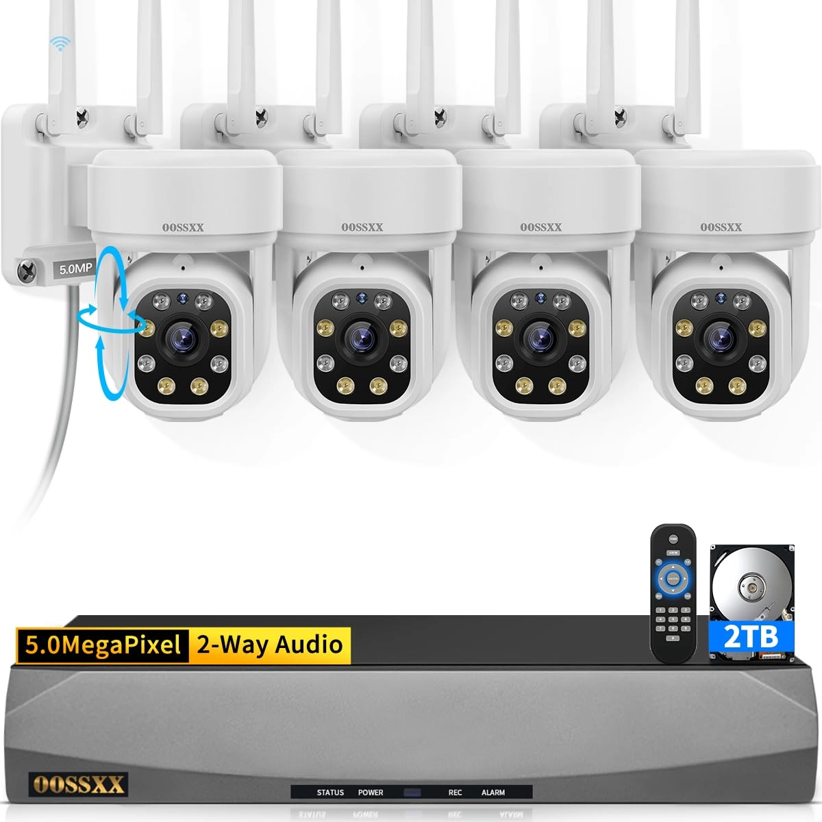 OOSSXX OSX-WL0804T - 4-Cam 2TB 5.0MP