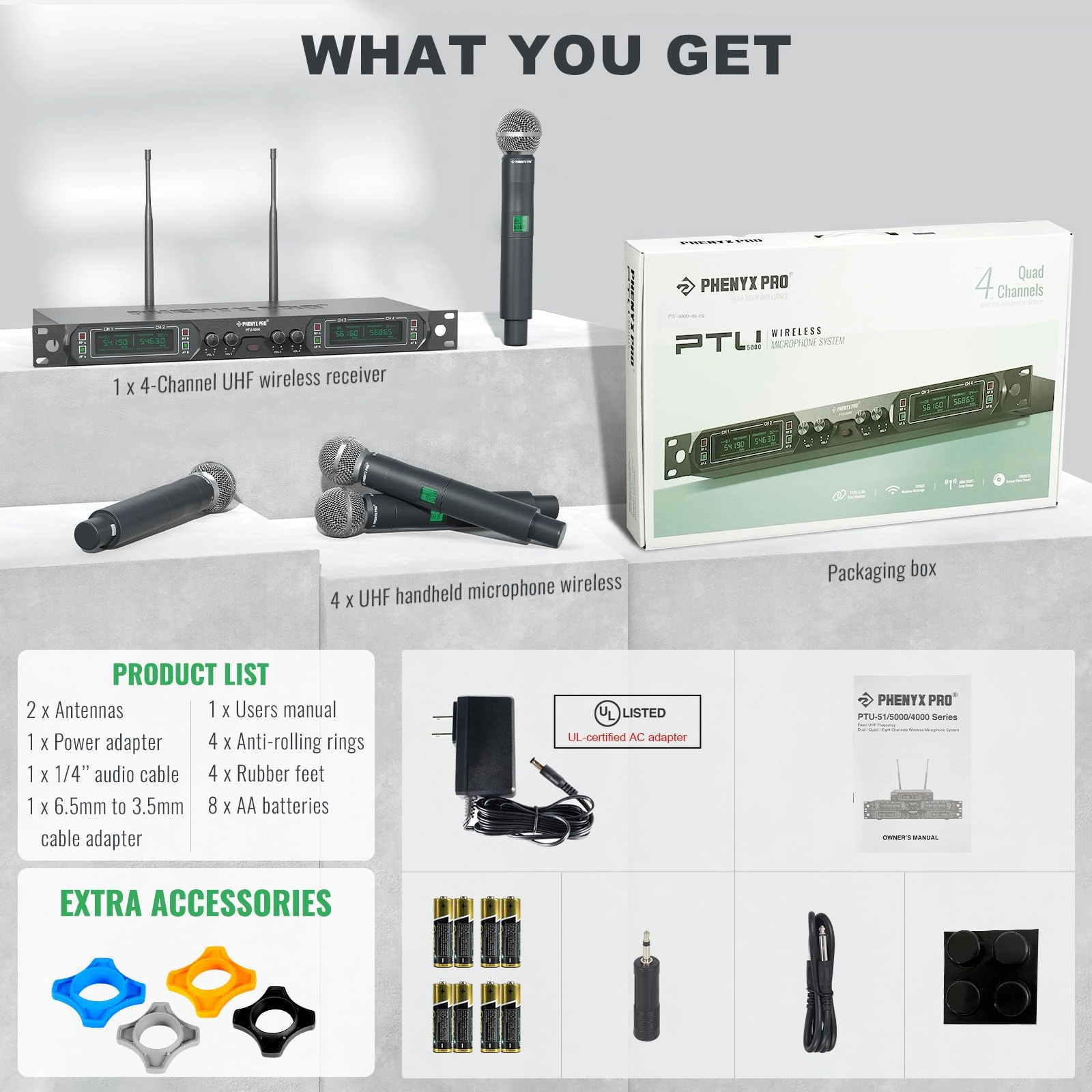 PTU-5000-4H - 4 microphones UHF